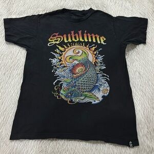Sublime gold fish black distressed t shirt size medium